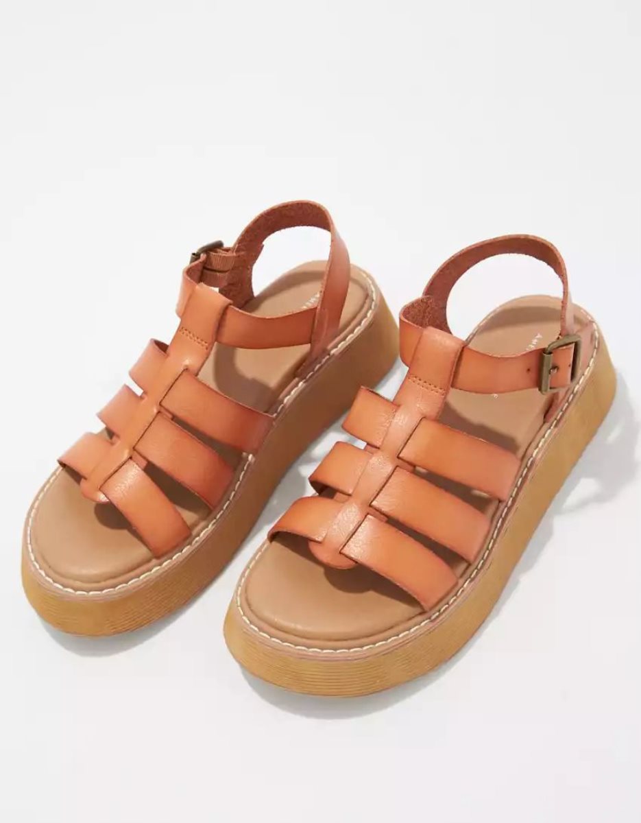 Compensées American Eagle AE Fisherman Sandal Marron Femme | QGL-23865338